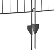 Set of 8 Decorative Metal Garden Fence Panels for Patio or Lawn Use 365cm Black