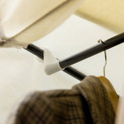 Cream White Fabric Portable Wardrobe with 8 Shelves and 2 Hanging Rods by HOMCOM