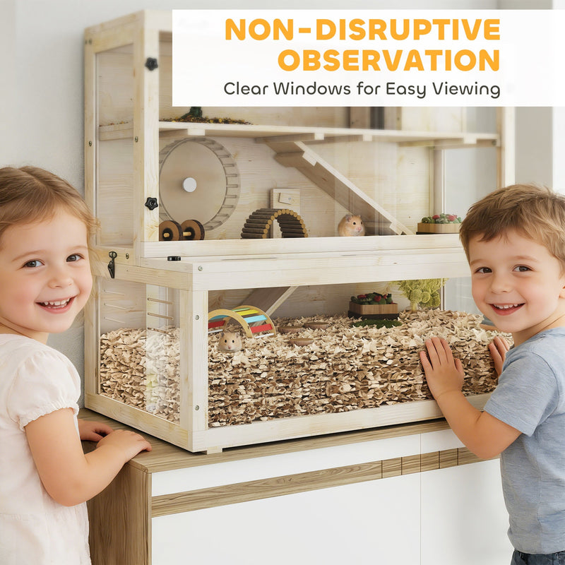 Feature panel showing the hamster home's ramps and platforms