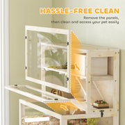 Feature panel showing the hamster home's clear acrylic front panels