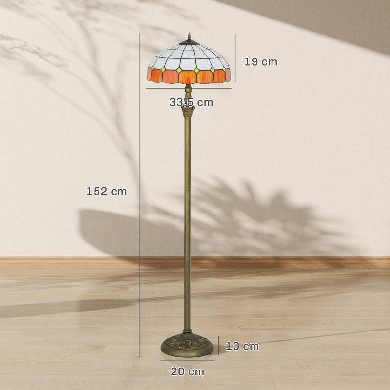 Dimensions diagram showing 152 cm height, a 33.5 cm wide shade and a 10 cm high base