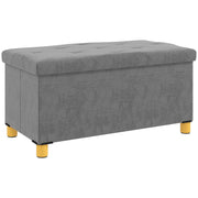Velvet storage ottoman - Grey