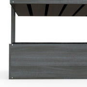 Four Tier Grey Wooden Plant Stand with Baskets for Garden and Patio by Outsunny