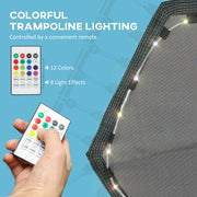 Adjustable Fitness Rebounder Trampoline With LED Lights For Low Impact Workouts Blue AOSOM