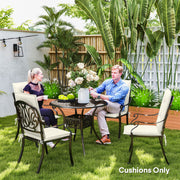 Set of Four White Padded Garden Seat Cushions for Outdoor Chairs by Outsunny