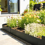 Garden Edging Fence Flexible Metal Panels for Easy No Dig Borders Black AOSOM