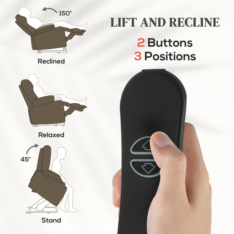 Dark Brown 45 Degree Electric Riser and Recliner Chair for Comfortable Seating by HOMCOM