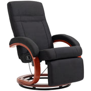 Manual Reclining Swivel Chair With Footrest for Home or Office Comfort Black