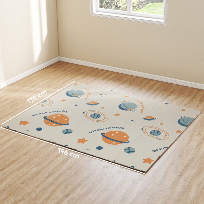 Foldable Baby Play Mat Reversible and Waterproof for Crawling and Tummy Time Blue AOSOM