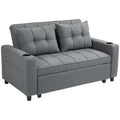 Charcoal Grey Two Seater Pull Out Sofa Bed Comfortable Space Saving Design by HOMCOM