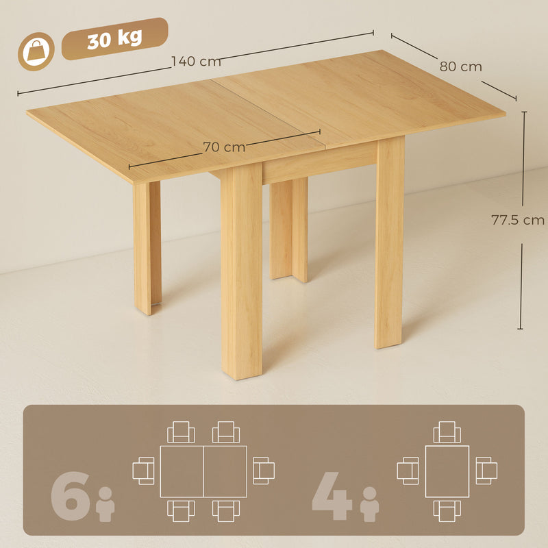 Compact Dining Table for Two Ideal for Small Kitchens or Flats White Wood Effect