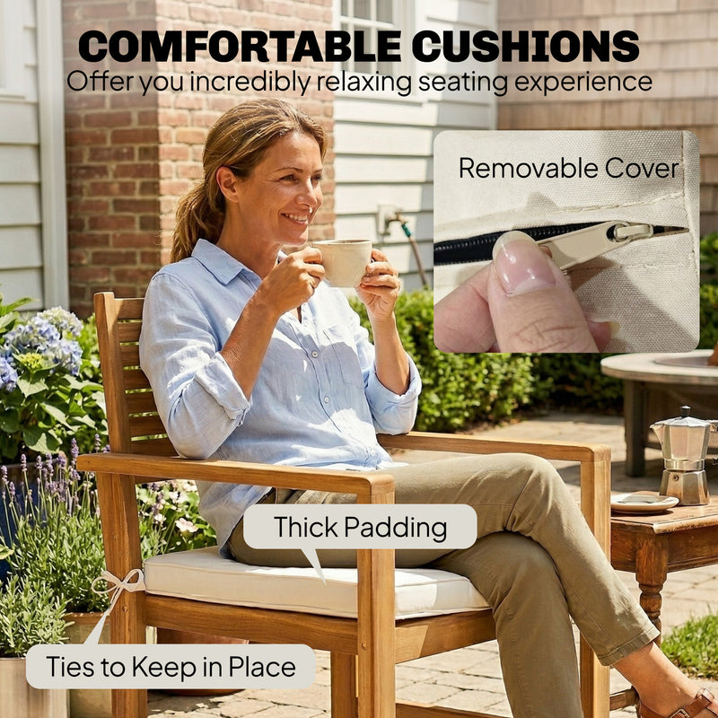 4 Piece Garden Furniture Set with Cushions for Relaxed Outdoor Seating Natural Cream Outsunny