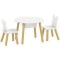 Toddler table and chair set with storage in white by Aiyaplay