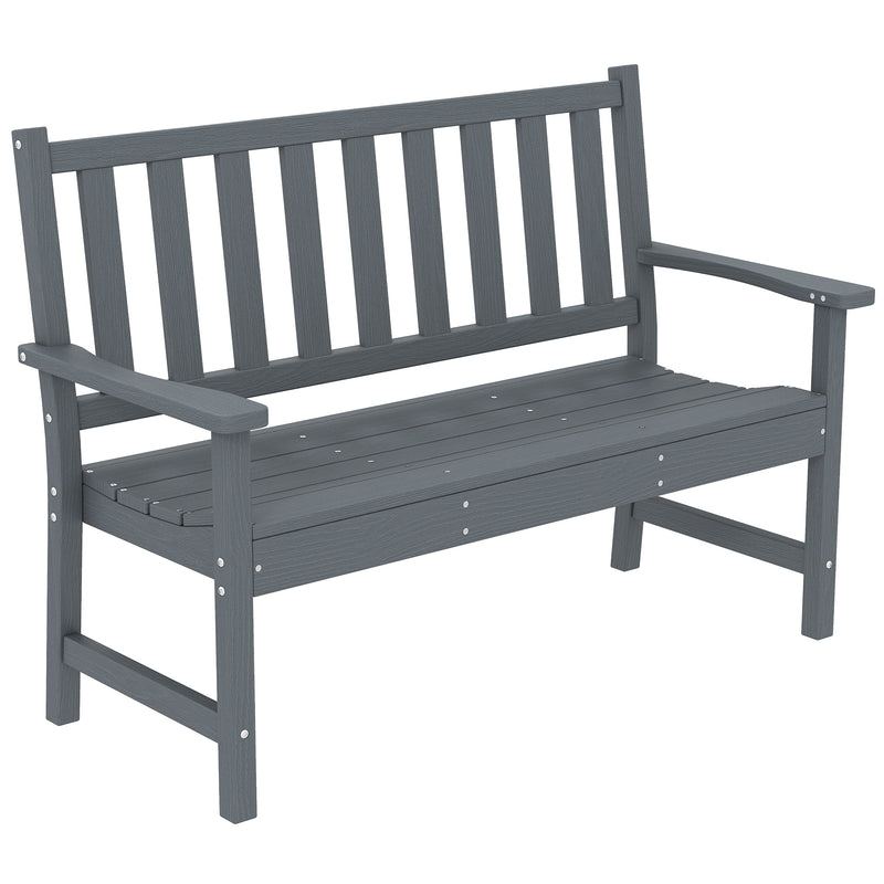 Garden Bench for Two with Weatherproof Low Maintenance Design Grey