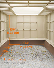 Close-up of the smooth PP and PC surfaces on the litter box