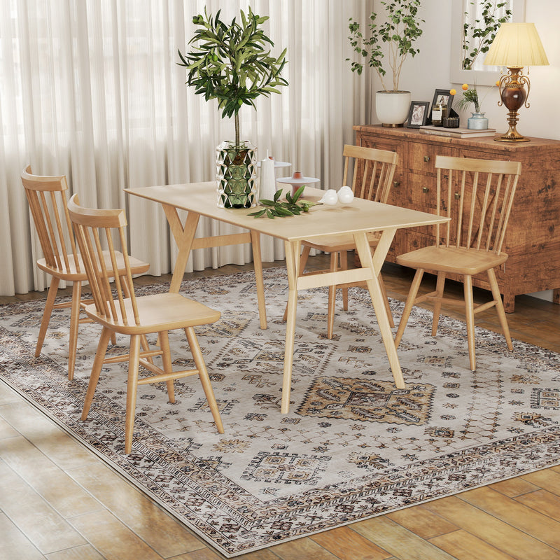Large Washable Vintage Area Rug Non Slip Flannel Carpet for Living Room or Bedroom Beige