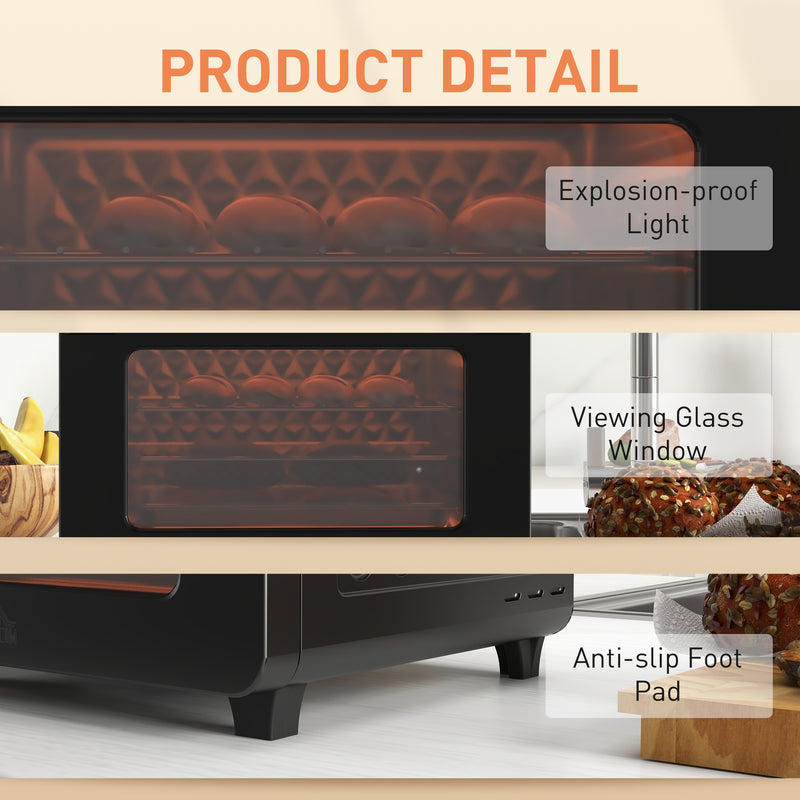 20L Mini Air Fryer Oven With 16 Cooking Presets And Timer For Countertop Use Black