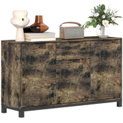 Industrial Sideboard Storage Cabinet with Doors Drawer and Shelves Rustic Brown by HOMCOM