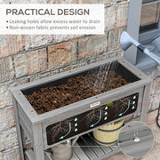 Outsunny Wooden Raised Garden Bed, Elevated Planter Box with Storage Shelf and Drainage Holes, Raised Planter with Legs, Grey AOSOM