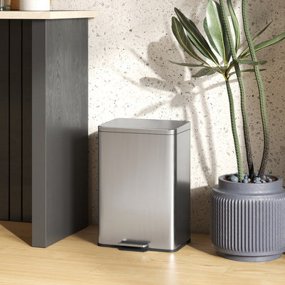 Stainless Steel 20L Pedal Kitchen Bin with Soft Close Lid and Removable Inner Bucket for Home