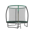 Songmics 244cm trampoline with safety net and ladder, studio front view, green