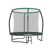 Songmics 244cm trampoline with safety net and ladder, studio front view, green