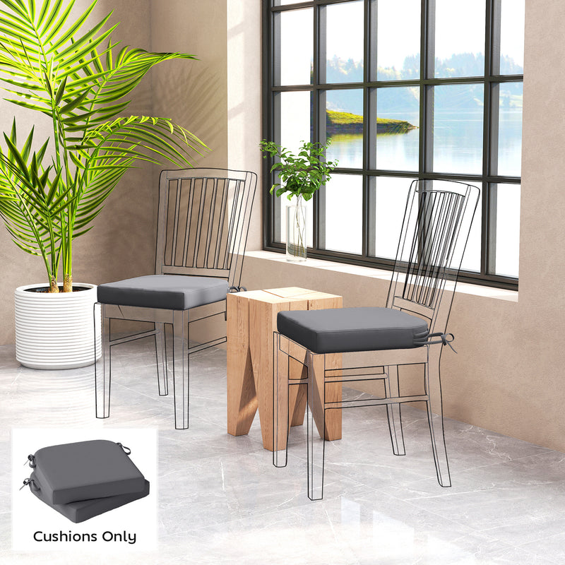Outdoor Seat Cushions with Thick Foam Support for Garden Chairs 40 x 40 cm Dark Grey Outsunny