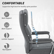 Ergonomic Executive Office Chair with Double Back Cushion and Tilt Function for Home, Charcoal Grey