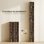 CD and Media Storage Shelves Set of 2 for Organising CDs Games and Books Rustic Brown AOSOM