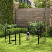 8 Panel Steel Dog Playpen Indoor Outdoor Puppy Exercise Fence Portable Black