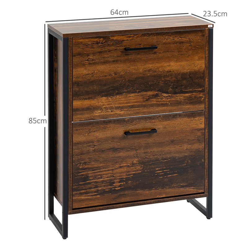 Wood Shoe Storage Cabinet With Two Doors Fits Up To 12 Pairs Ideal For Hallways Oak