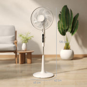 Pedestal Fan with Insect Repellent Slot and Quiet Cooling for Bedrooms and Living Rooms White AOSOM