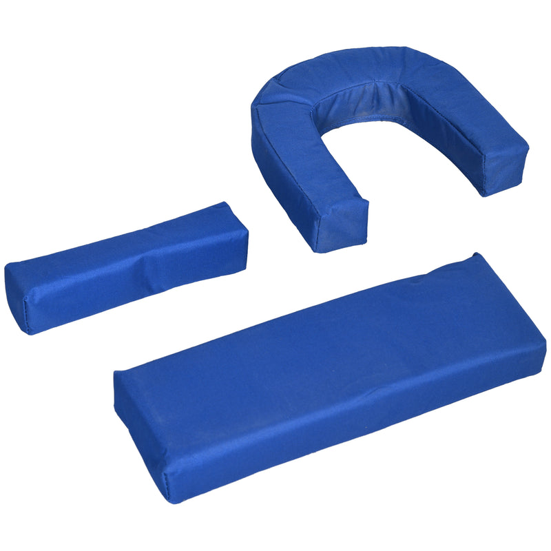 Blue Folding Sun Lounger Set of 2 with Adjustable Backrest and Face Hole for Garden Use