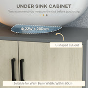Bathroom Cabinet Furniture Set with Tall Storage and Adjustable Shelves Under Sink Grey AOSOM