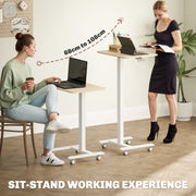 Height Adjustable Work Desk 68-108cm Wood Effect White by Vinsetto