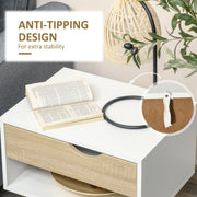 Set of 2 Bedside Tables with Drawer and Shelf for Bedroom Storage by HOMCOM