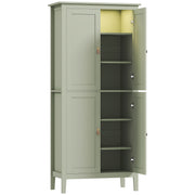 Tall Kitchen Pantry Cupboard with Motion Sensor LED Light for Storage Organisation Green