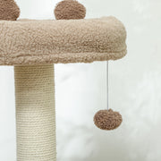 Brown Cat Tree for Indoor Cats With Sisal Scratching Post Hanging Ball and Large Perch by PawHut