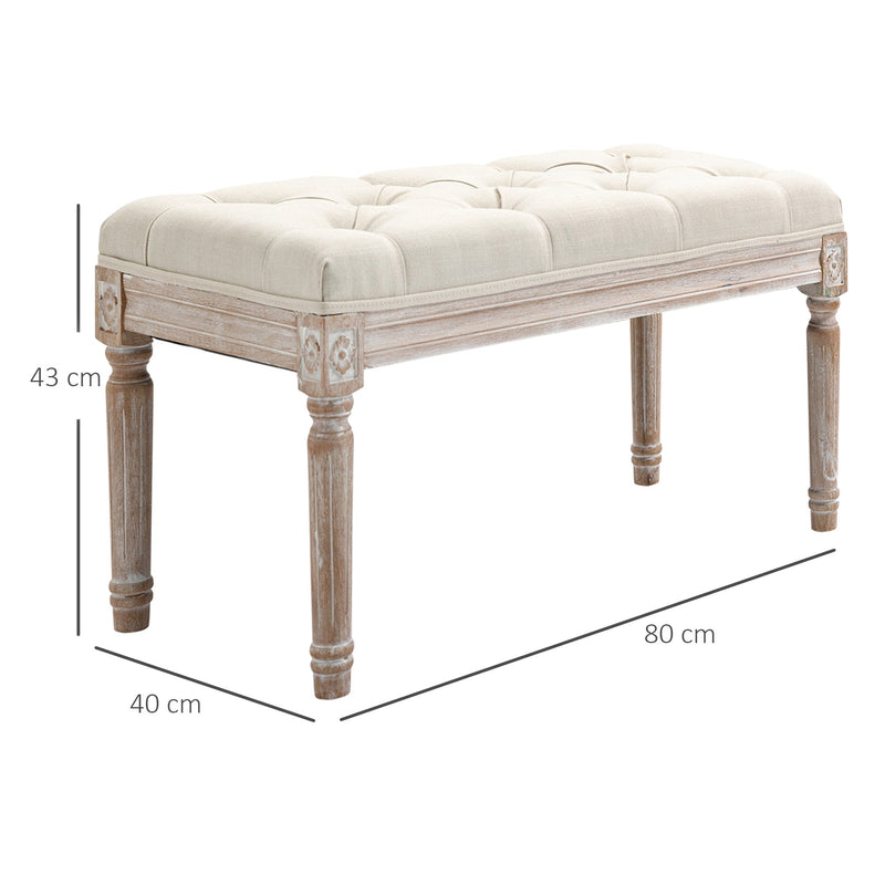 Dimensions diagram of the bench showing 80 cm width, 40 cm depth and 43 cm height