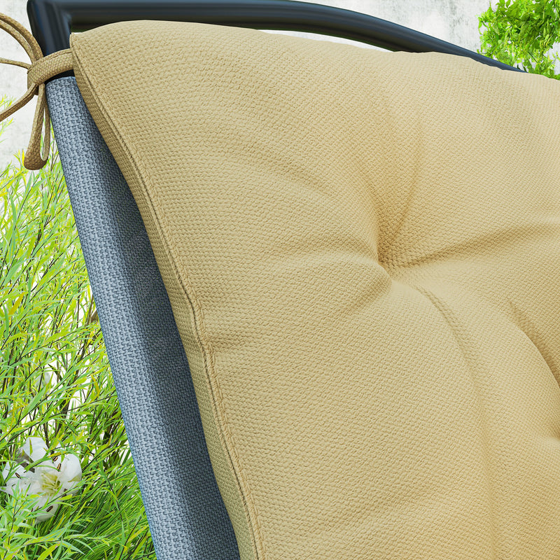 Set of Two Outdoor Seat Cushions Khaki Weather Resistant Padding by Outsunny