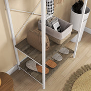 Hallway Coat Rack With Shoe Storage Bench and Hooks Ideal for Entryway Organisation Grey