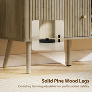 Close-up of the central leg's adjustable foot pad for added stability
