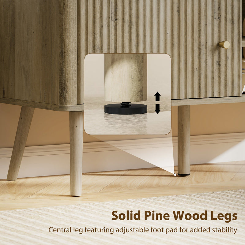 Close-up of the central leg's adjustable foot pad for added stability