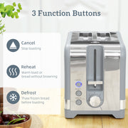 2 Piece Textured Kettle and Toaster Set With Fast Boil and Even Toasting Grey