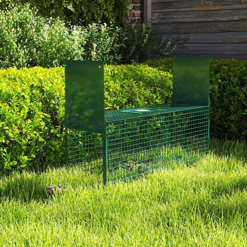 Large Humane Rat and Squirrel Trap with Double Doors for Indoor and Outdoor Use Green