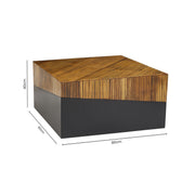 Dimensions diagram for the 80cm square, 40cm high coffee table