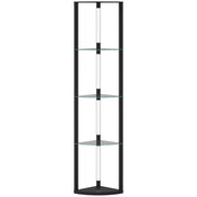 LED Floor Lamp With Shelves And Foot Switch For Living Room Or Bedroom, Black