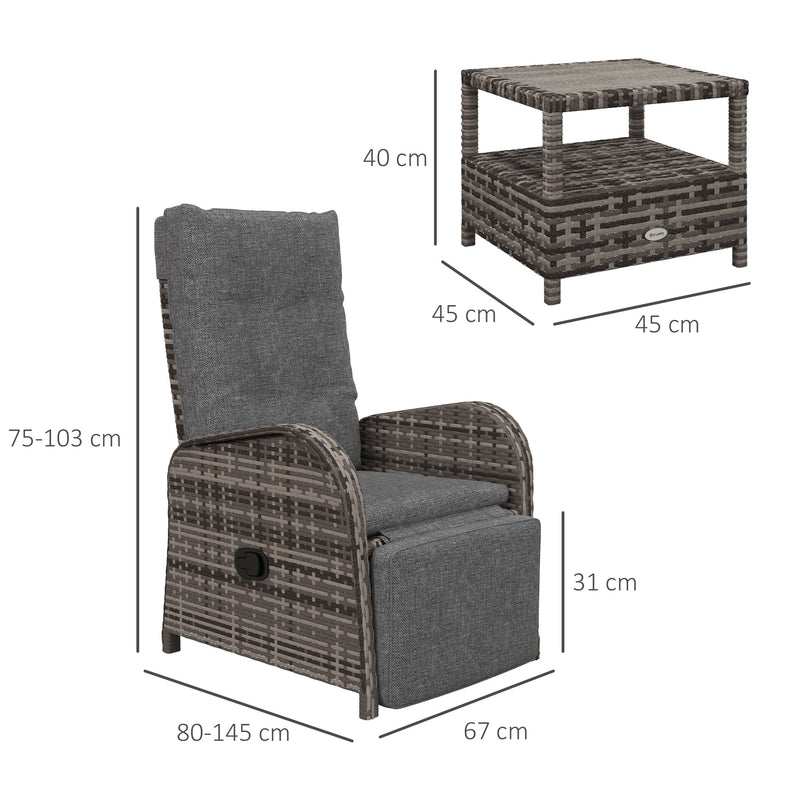 Grey and Brown Rattan 2 Seater Garden Chaise Lounge Set With Cushions For Relaxing Outdoors