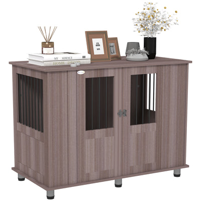 Dog Crate Table for Medium and Large Dogs with Magnetic Door Indoor Use 116 x 60 x 87 cm Purple by PawHut