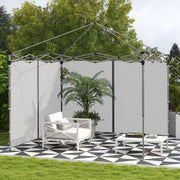 Set of 2 Grey Gazebo Side Walls with Zips 3x3m Easy Replacement for Outdoor Shelters